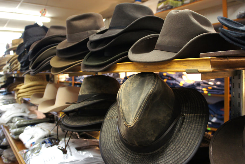 Hats at Stokes General Store in Front Royal